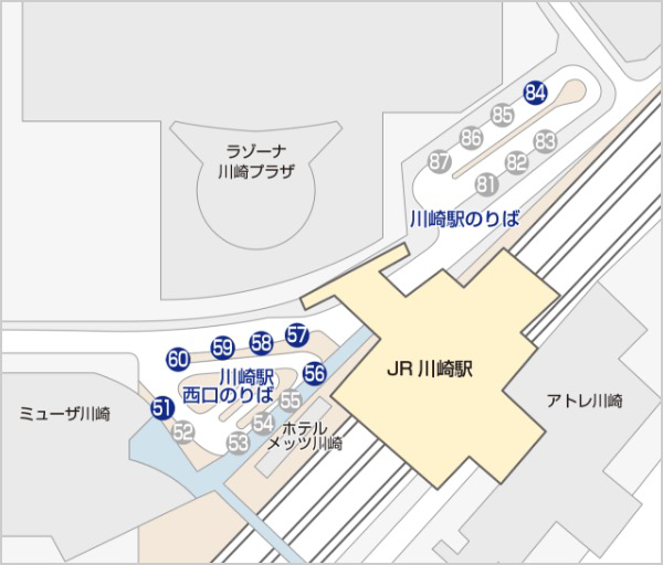 JR川崎駅案内図